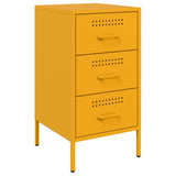 ZNTS Bedside Cabinet Mustard Yellow 36x39x68 cm Steel 843084