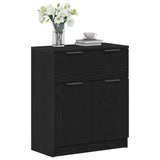 Sideboard with Drawer Black Oak 60 x 30 x 70 cm Engineered Wood 862738