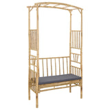 Garden Arch with Bench Dark Grey 115 x 50 x 205 cm Bamboo 42028058