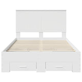Bed Frame with Headboard White 120 x 190 cm Engineered Wood 3411332