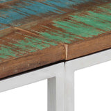 Console Table Silver Stainless Steel and Solid Wood Reclaimed 350000