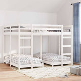 Triple Bunk Bed Frame White 160 x 200 cm Solid Pine Wood 3414562