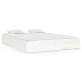 Bed Frame without Mattress White Solid Wood 135x190 cm Double Double 820078