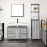 Bathroom Furniture Set with Drawer 2 pcs Grey sonoma and Black 3328377
