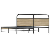 Metal Bed Frame without Mattress Smoked Oak 180x200 cm Super King 3318680