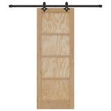Sliding Door Natural and Black 73.5 x 198.5 cm Solid Pine Wood 3333494