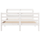 Bed Frame with Headboard without Mattress White 135x190 cm Double 3306675