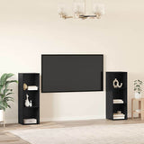 TV Cabinet Set 2 pcs Black Oak 107 x 35 x 37 cm Engineered Wood 3393547