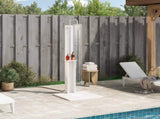 Outdoor Shower 206 cm Solid Pine Wood and Stainless Steel White 886333