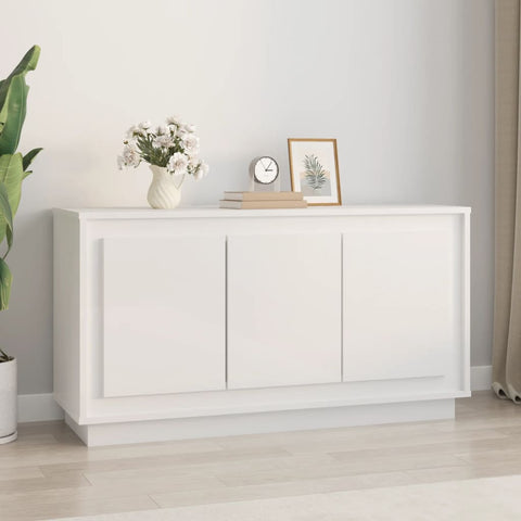 ZNTS Sideboard High Gloss White 102x35x55 cm Engineered Wood 831887