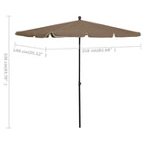 Garden Parasol with Pole 210x140 cm Taupe 315546