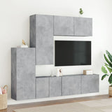 ZNTS 5 Piece TV Wall Units Concrete Grey Engineered Wood 3216492