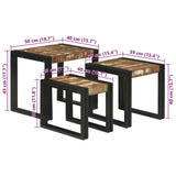 Nesting Tables Brown and black Solid Reclaim wood 4104729