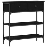 Console Table Black Oak 72.5 x 25 x 75 cm Engineered Wood 863521