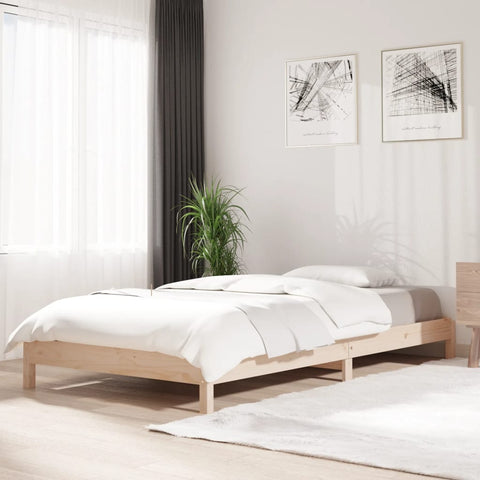 ZNTS Stack Bed without Mattress 90x200 cm Solid Wood Pine 820392