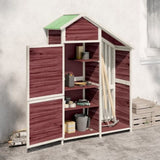 Garden Tool Shed Mocha 120x53.5x170 cm Solid Wood Pine 172248