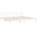Bed Frame without Mattress White 200x200 cm Solid Wood Pine 3192057