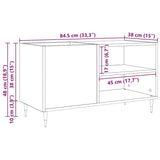 Record Cabinet Black Oak 85 x 38 x 48 cm Engineered Wood 862896
