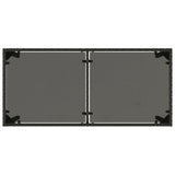 Garden Table Black Poly Rattan, Powder-Coated Steel, Tempered Glass 365072