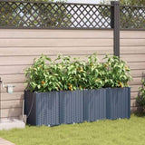 Garden Planter 4 pcs Grey 160 x 40 x 52 cm Plastic 42002880