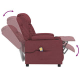 Massage Chair Wine Red Fabric 339061