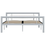 ZNTS Bed Frame without Mattress Grey and White Metal 120x200 cm 284558