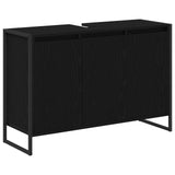 Bathroom Cabinet Black Oak 90 x 30 x 60 cm Engineered Wood 886480