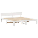 Bed Frame with Headboard White 180 x 200 cm Solid Pine Wood 872642