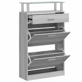 Shoe Cabinet Grey Sonoma 63x24x104 cm Engineered Wood 342568
