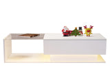 LED Coffee Table, Modern High Gloss Coffee Table, Center Table with Glass, Modern Coffee Table for N605P225557W
