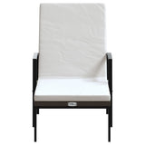 Sun Lounger With Table Set of 3 Brown 317642