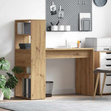 Desk with Shelf Artisan Oak 113 x 54 x 120 cm Engineered Wood 869281