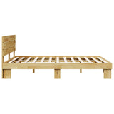 Bed Frame with Headboard without Mattress 140x190 cm Solid Wood Oak 3324137