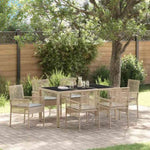 Garden Dining Set 7 pcs Beige Poly rattan 3334882