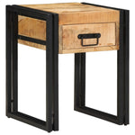 ZNTS Side Table 40x40x50 cm Solid Rough Wood Mango 4016712