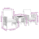 Garden Sofa Set with Cushion 3 pcs Brown Solid acacia wood 4106448