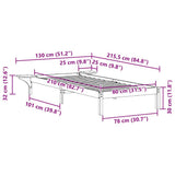 Bed Frame with Side Tables Wax Brown 80 x 210 cm 873219