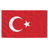 Turkey Flag and Pole 6.23 m Aluminium 3147115