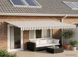 Retractable Awning Light Grey and White 4 x 2 m Fabric 3425820