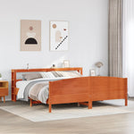 Bed Frame without Mattress Wax Brown 200x200 cm Solid Wood Pine 3306215