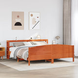 Bed Frame without Mattress Wax Brown 200x200 cm Solid Wood Pine 3306215