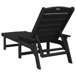 Sun Lounger Black 73.5 x 92 x 90cm HDPE 42006639