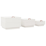 Storage Boxes with Lids 3 pcs White Solid Wood Pine 818246