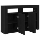Sideboard Black Oak 116 x 30 x 75 cm Engineered Wood 3333885