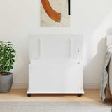 Storage Chest with Wheels ALTA White 73x39.5x43 cm Solid Wood Pine 353928