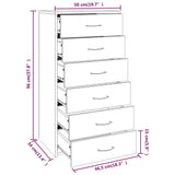 Sideboard with 6 Drawers Smoked Oak 50x34x96 cm Engineered Wood 815363