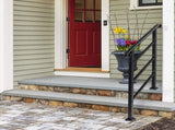 Handrails for Outdoor Steps, Wrought Iron Handrail Fits 1 or 3 Steps, Transitional Handrail with 44429222