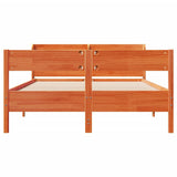 Bed Frame without Mattress Wax Brown 160x200 cm Solid Wood Pine 3306923