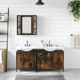 3 Piece Bathroom Cabinet Set Smoked Oak Engineered Wood 3214732