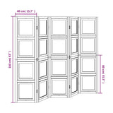 Room Divider 5 Panels White Solid Wood Paulownia 358693